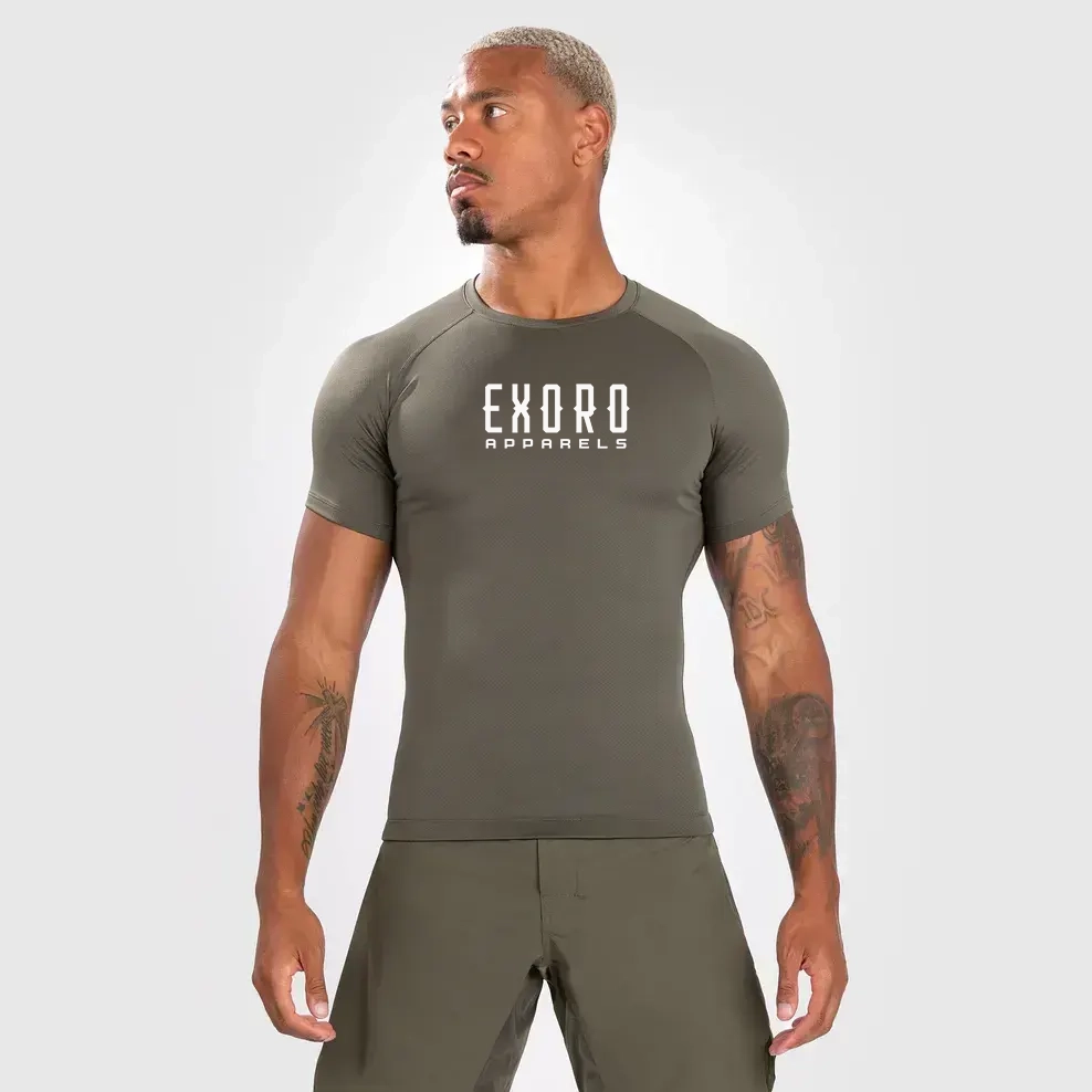 Men’s Short Sleeve Rashguard – Khaki